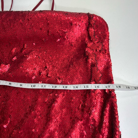 NBD Yours Truly Red Sequin Mini Dress Cocktail Semi-Formal Size Large - Picture 11 of 16